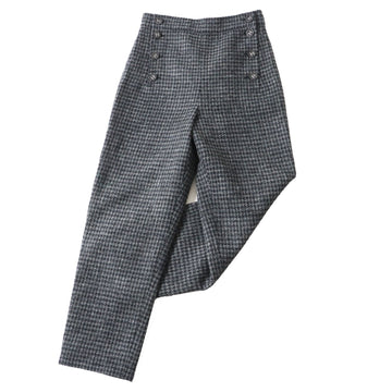 Top Quality Chanel Wool Tweed Pants COCO Mark Gray 36