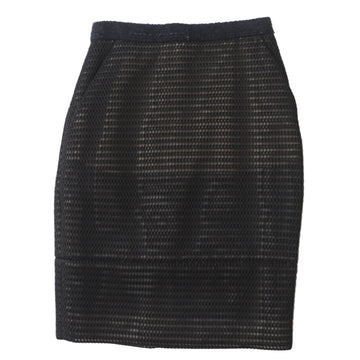 Top Quality Chanel Nylon Silk Tight Skirt Black 34