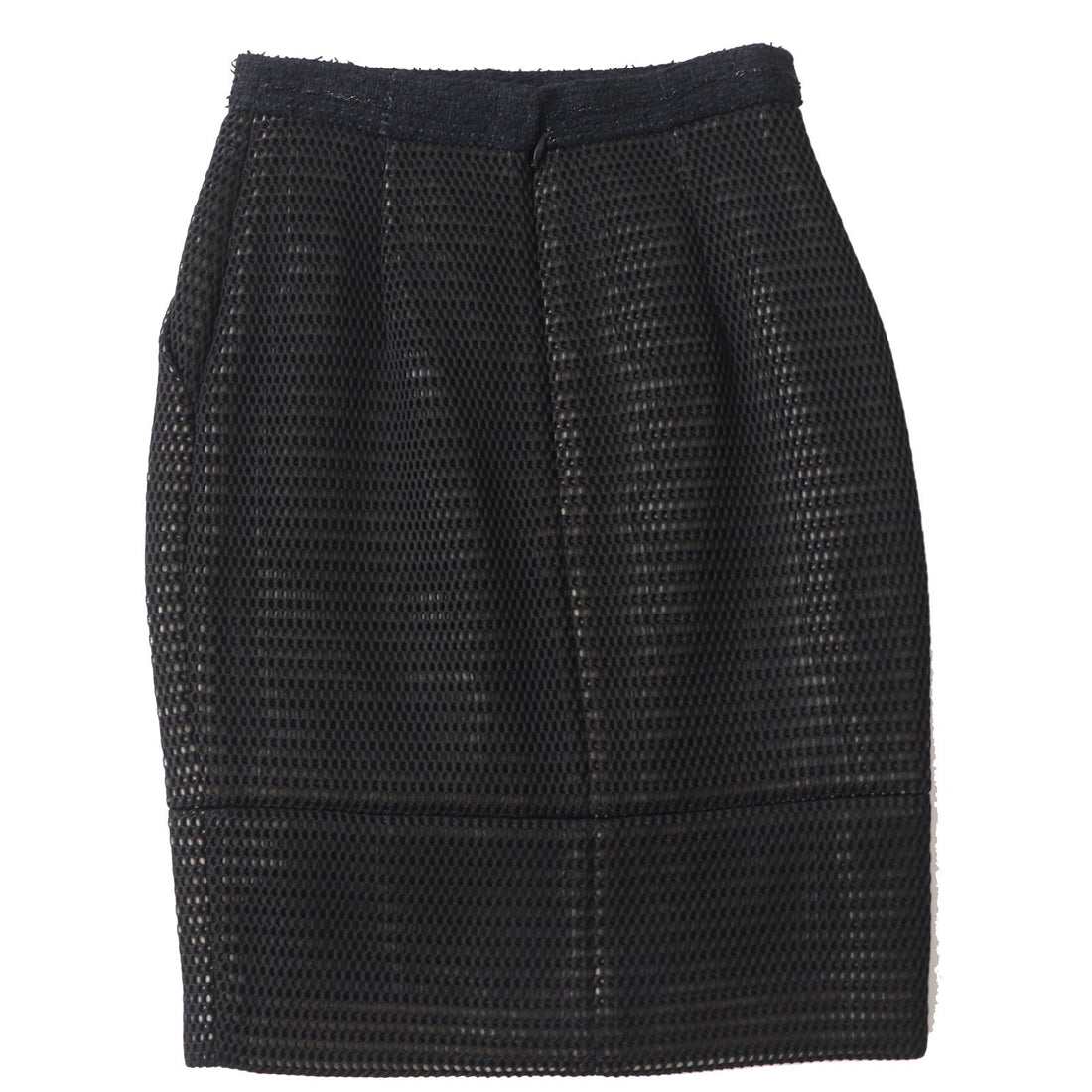Top Quality Chanel Nylon Silk Tight Skirt Black 34