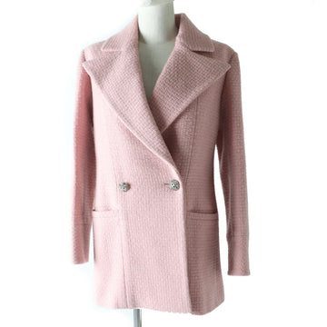 Chanel Wool COCO Mark Button Jacket Pink