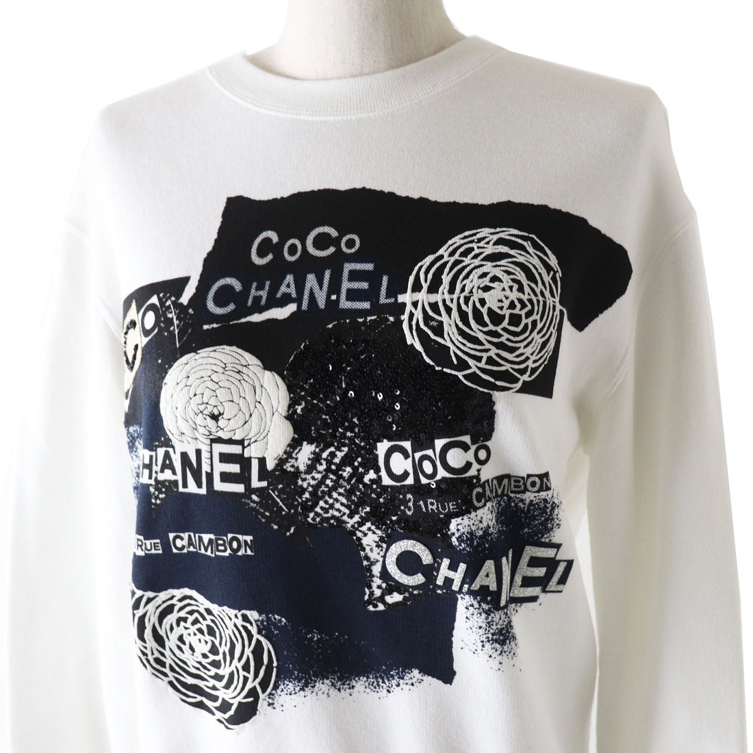 Top Quality Chanel Graphic Logo Sweatshirt Cotton XS