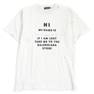 Balenciaga Cotton Destroyed T-shirt Ivory S