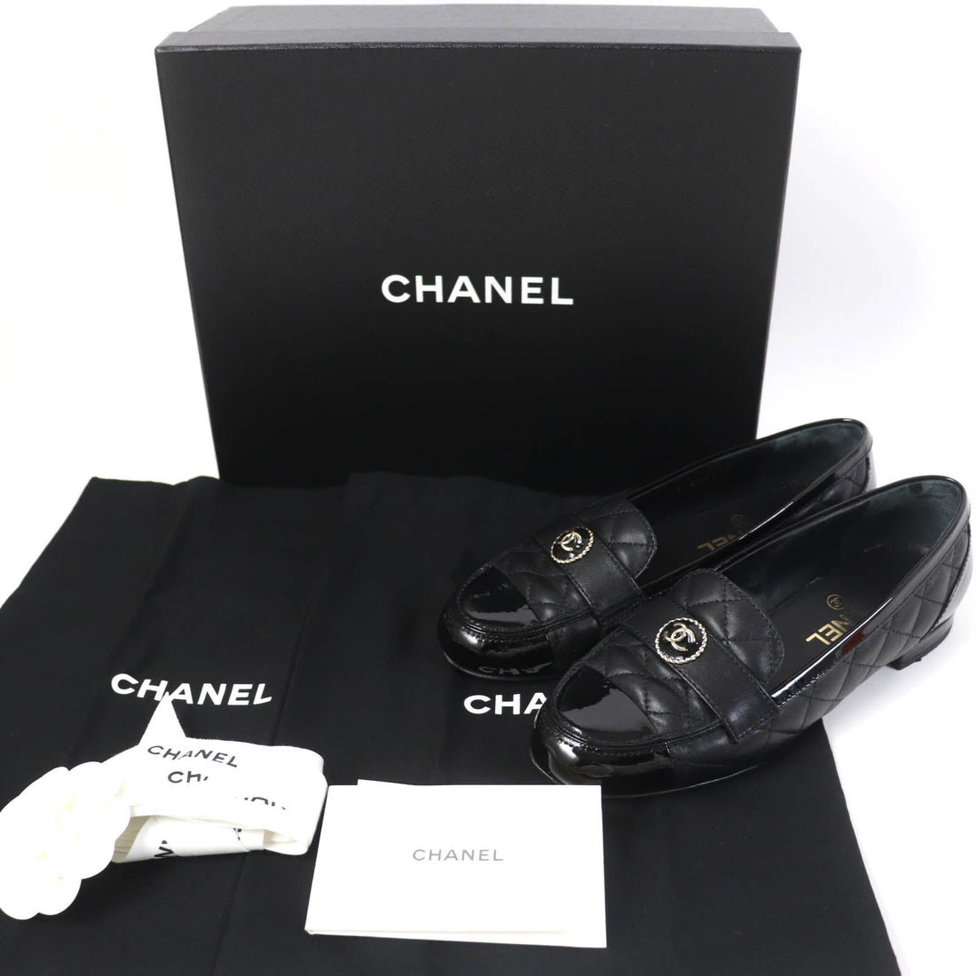 Chanel COCO no mark Matelasse Flat Pumps Leather 36.5