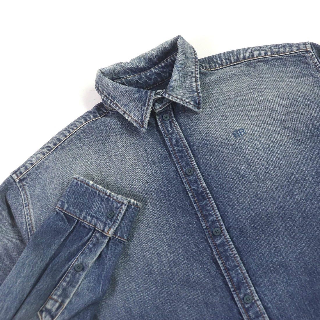 Balenciaga Denim Shirt Indigo Blue S