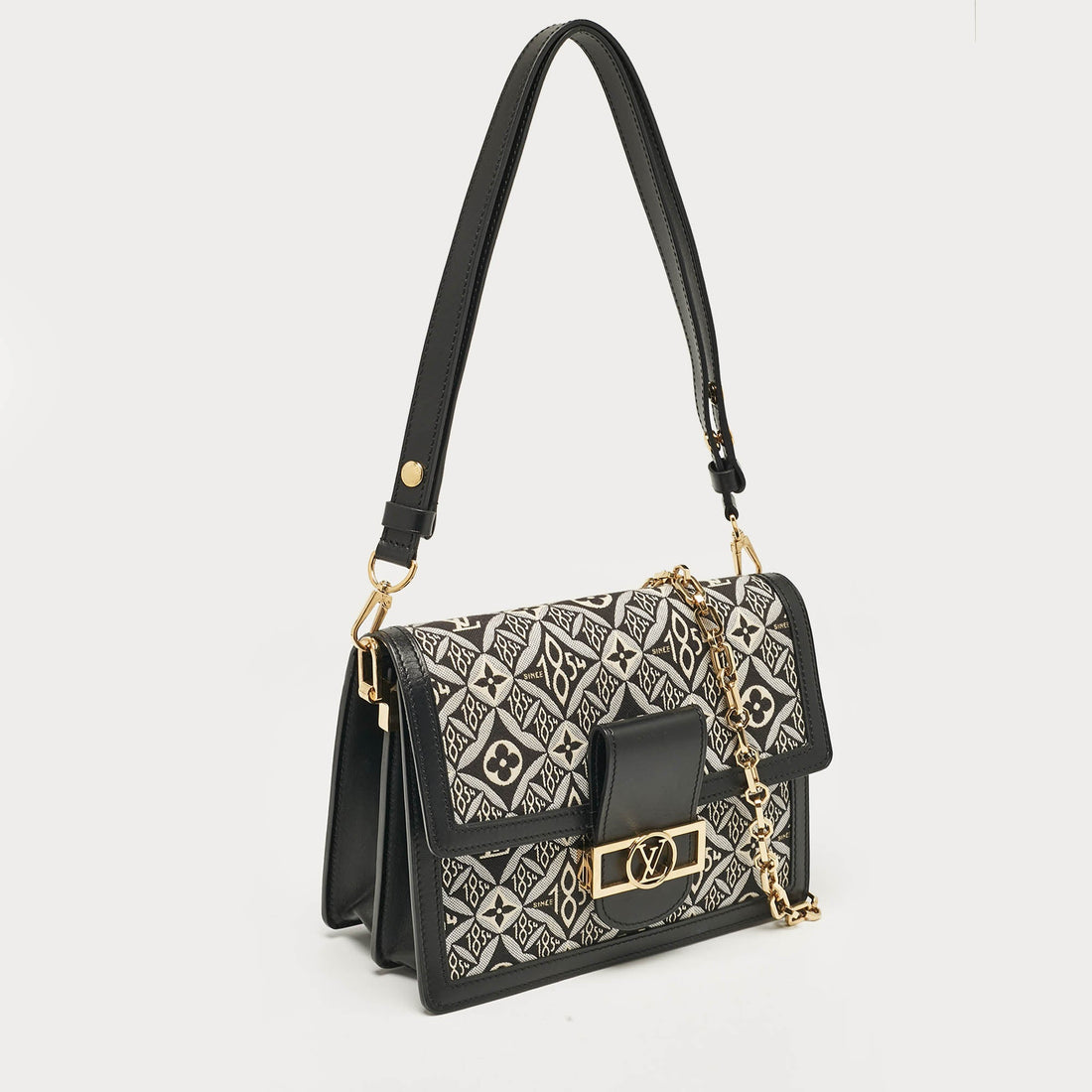 Louis Vuitton Black Jacquard 1854 Dauphine Mm Bag