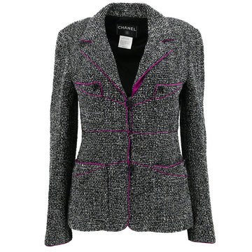 Chanel Single Breasted Jacket Purple
