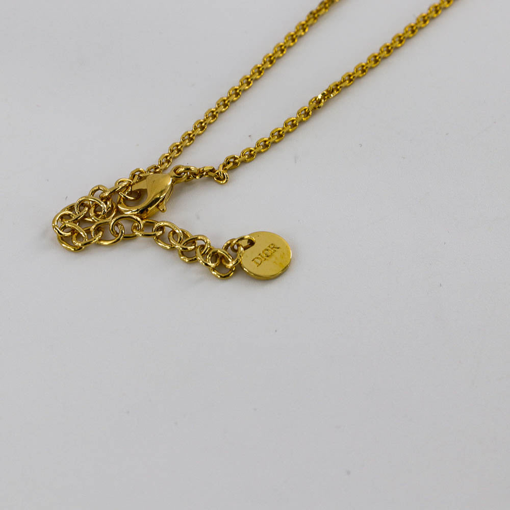 White Crystal Diorable Giraffe Gold  Necklace