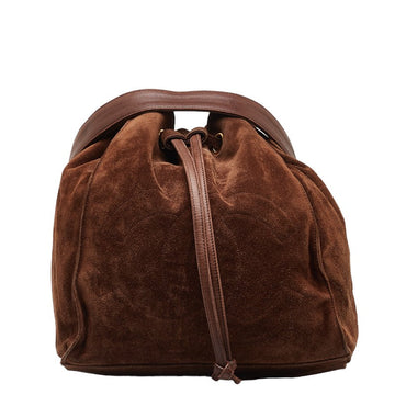 Chanel Coco Close Chain Shoulder Bag Brown Suede  Chanel