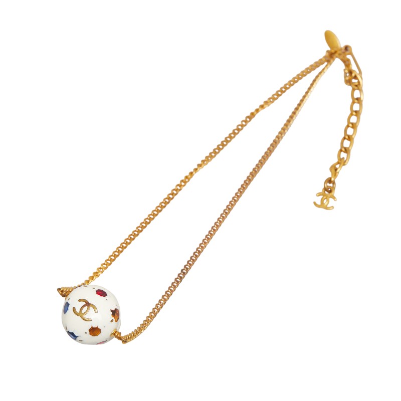 Chanel Collar Collar Gold Multicolor Lady Collar