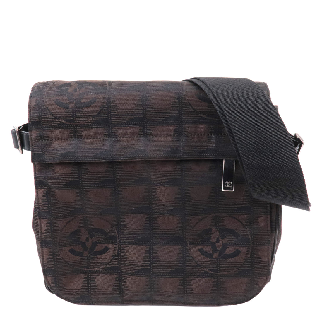 Chanel New Travel Line Nylon Jacquard Leather Shoulder Bag A29347