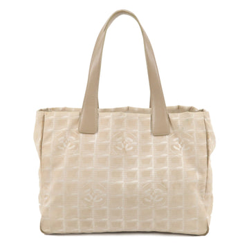 Chanel New Travel Line Nylon Jacquard Leather Tote Bag A15991