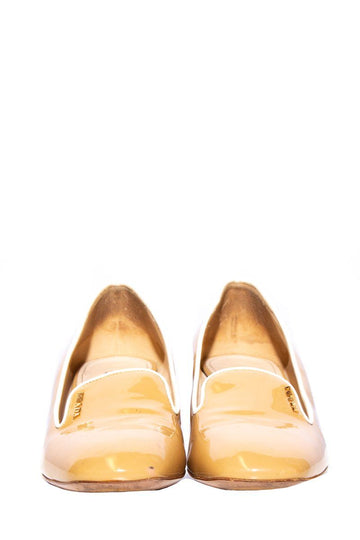 Prada Beige  Leather Loafers SZ 38