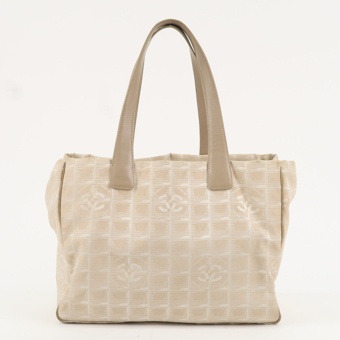 Chanel New Travel Line Nylon Jacquard Leather Tote Bag A15991