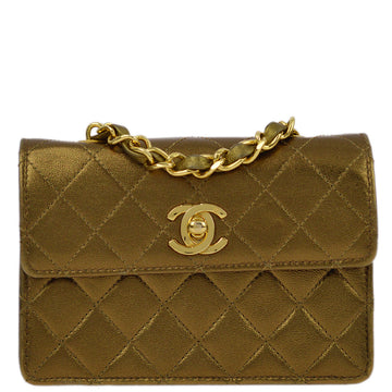 Chanel Bronze Lambskin Straight Flap Chain Shoulder Bag