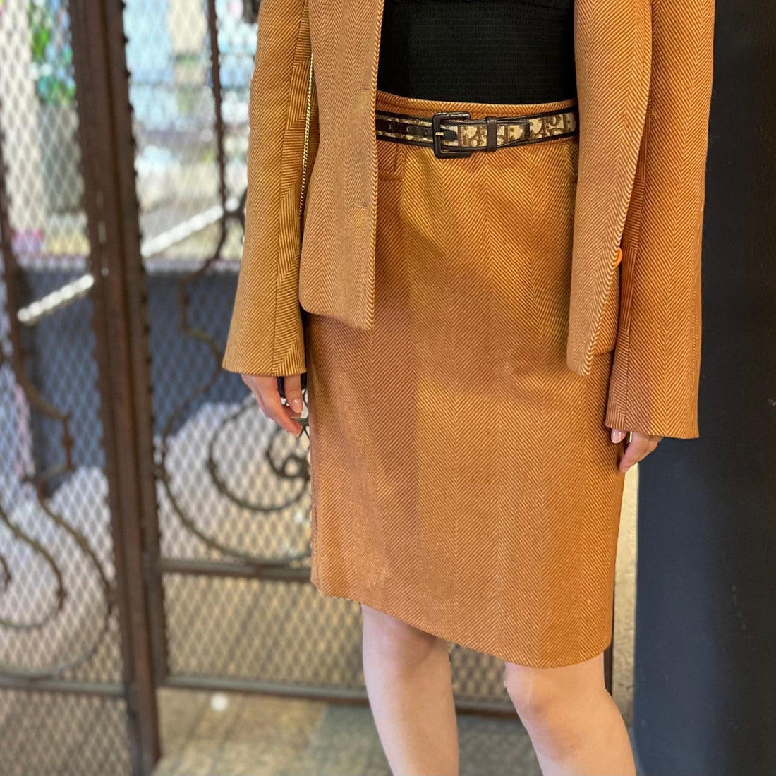 Christian Dior  wool & mink Skirt Suit