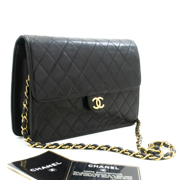 Chanel Chain Shoulder Bag Clutch Black Quilted New Lambskin Purse