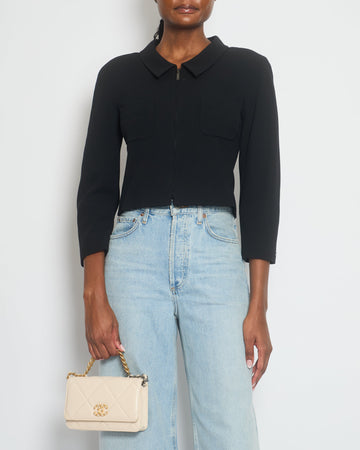 Pearl Street Bags Chanel 99/P Black Cropped Jacket with Pocket Detail FR 36 (UK 8)