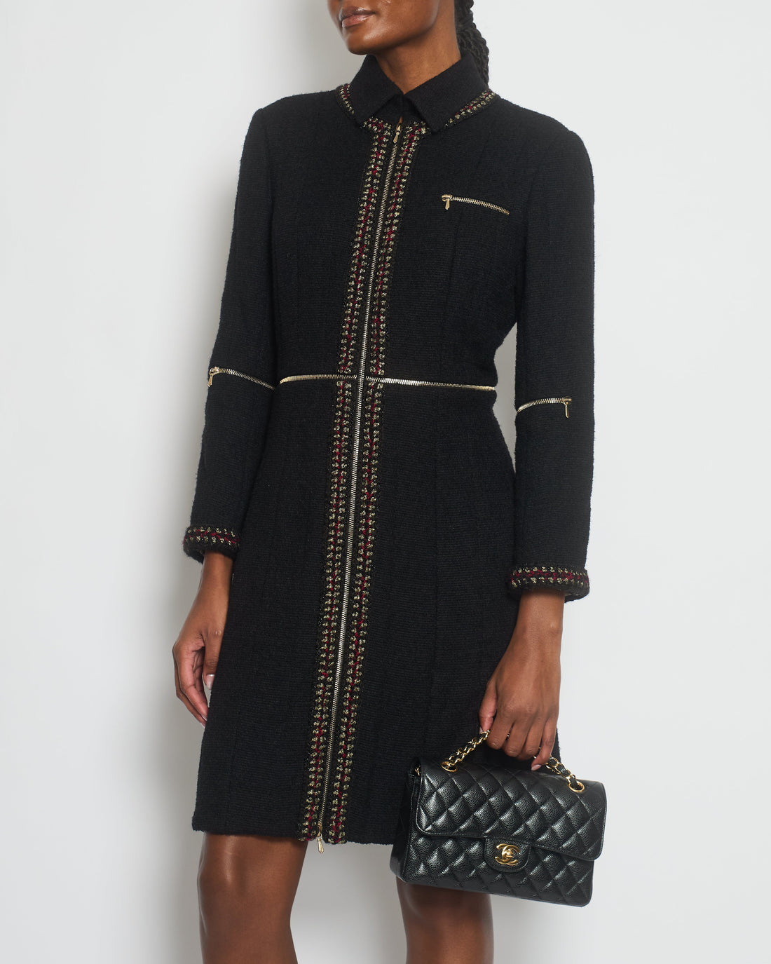 Pearl Street Bags Chanel 10/A Tweed Paris Shanghai CC Logo Coat Size FR 44 (UK 16)
