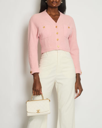 Pearl Street Bags Chanel  Pink Tweed Button Down Jacket FR 40 (UK 12)
