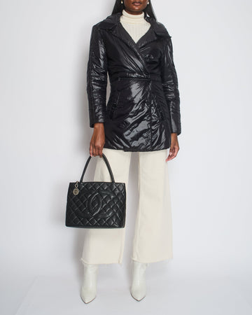 Pearl Street Bags Chanel Black Down Coat with Velcro Closure Detail FR 36 (UK 8)