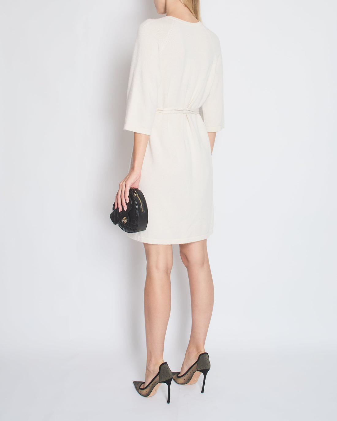 Pearl Street Bags Chanel Cream Long Line Round Neck igan with Belt and Pocket Detail Size FR 46 (UK 18)