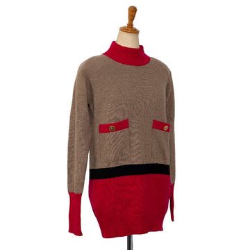 Chanel Cocono mark Buttons Violin Sweater Pink Multicolor Casimir Ladies CHANEL