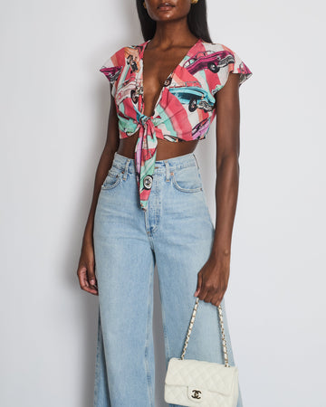 Pearl Street Bags Chanel 17/S Cruise Orange Cuba Print Cropped Top Size FR 38 (UK 10)