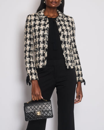 Pearl Street Bags Chanel 04/A Black Tweed Jacket with Bow Tie Detail Size FR 36 (UK 8)