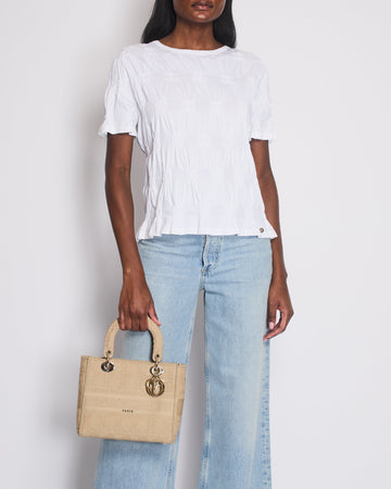 Pearl Street Bags Chanel AW/05 White Ruched CC Logo T-Shirt Size S (UK 8)