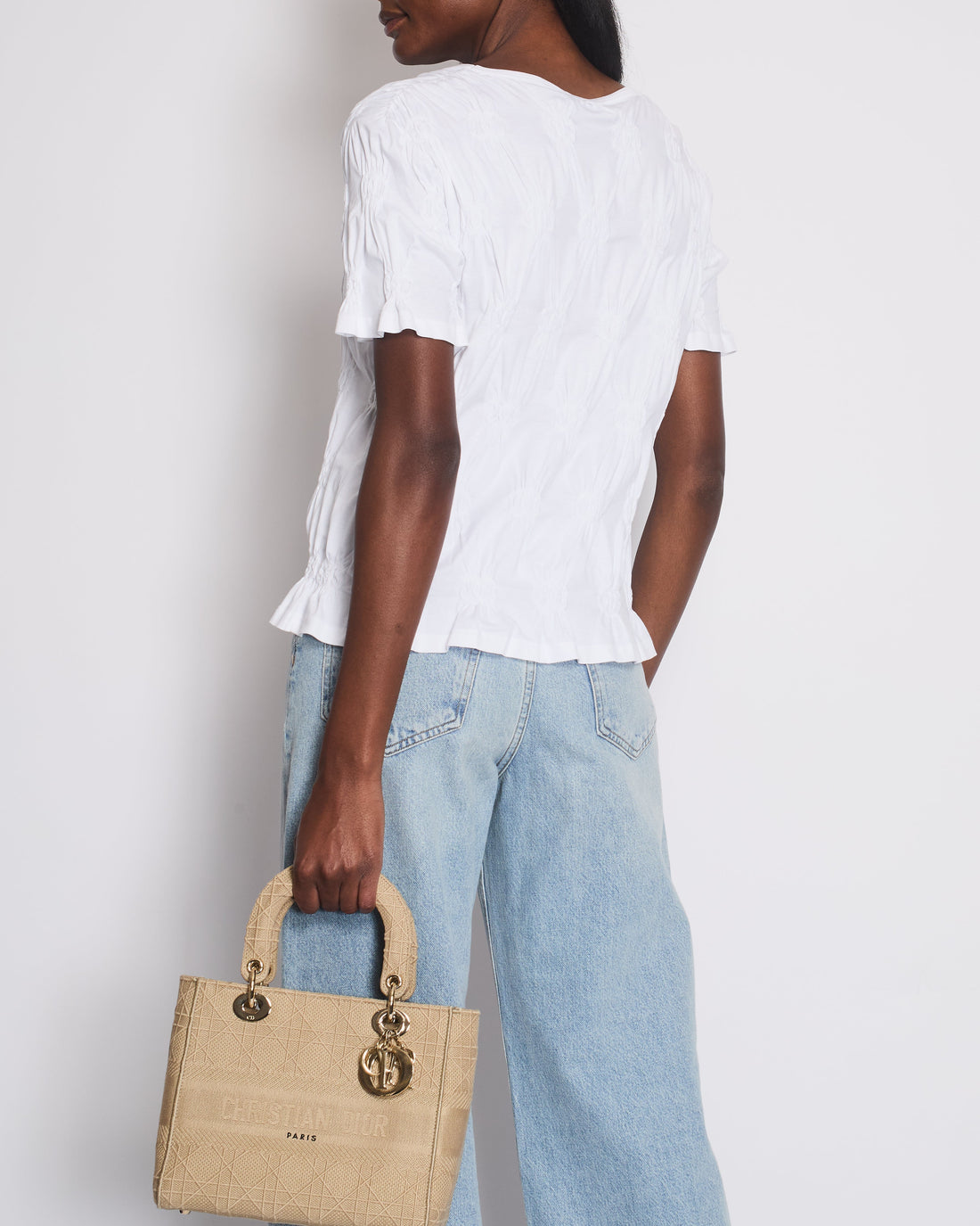 Pearl Street Bags Chanel AW/05 White Ruched CC Logo T-Shirt Size S (UK 8)