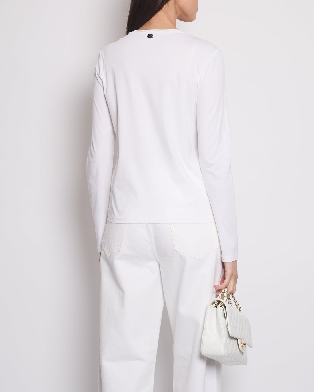 Pearl Street Bags Chanel White Short Sleeve Top with Gabrielle Pearl Street Bags Chanel Logo Size FR 38 (UK 10)