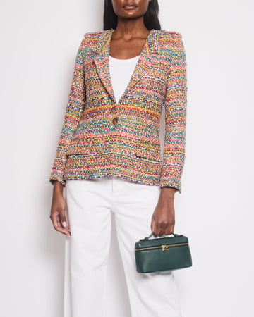 Pearl Street Bags Chanel Resort 2016 Multicolour Tweed Single Breasted Blazer Size FR 34 (UK 6)