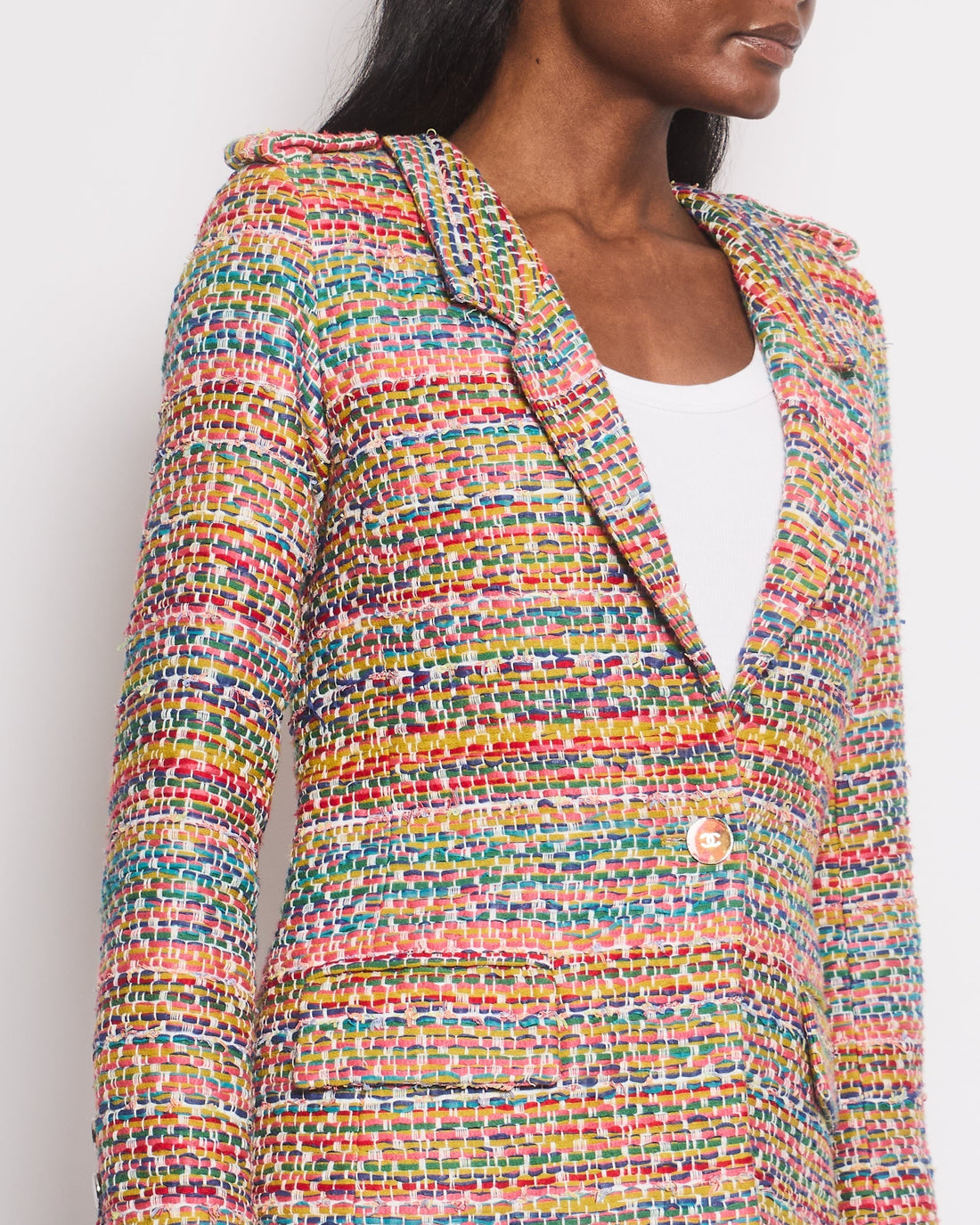 Pearl Street Bags Chanel Resort 2016 Multicolour Tweed Single Breasted Blazer Size FR 34 (UK 6)
