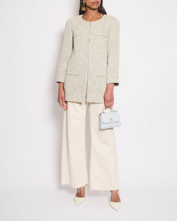 Pearl Street Bags Chanel Black and Beige Tweed Jacket With Pocket Detail Size FR 42 (UK 14)