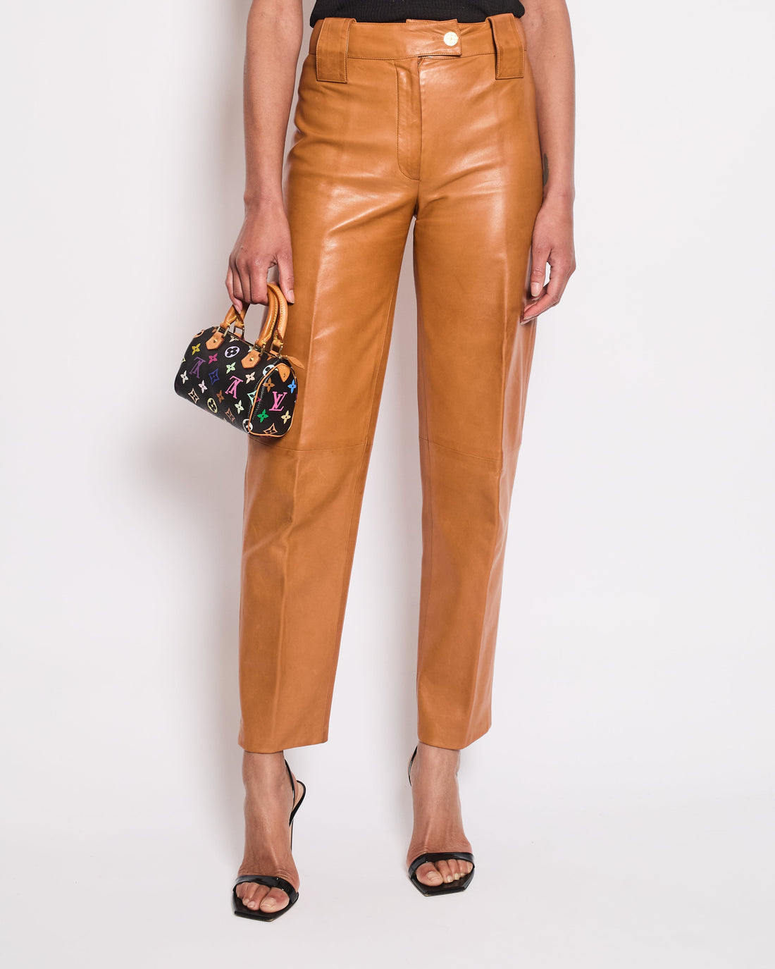 Pearl Street Bags Chanel 01/P Brown Leather Straight Leg Trors Size FR 38 (UK 10)