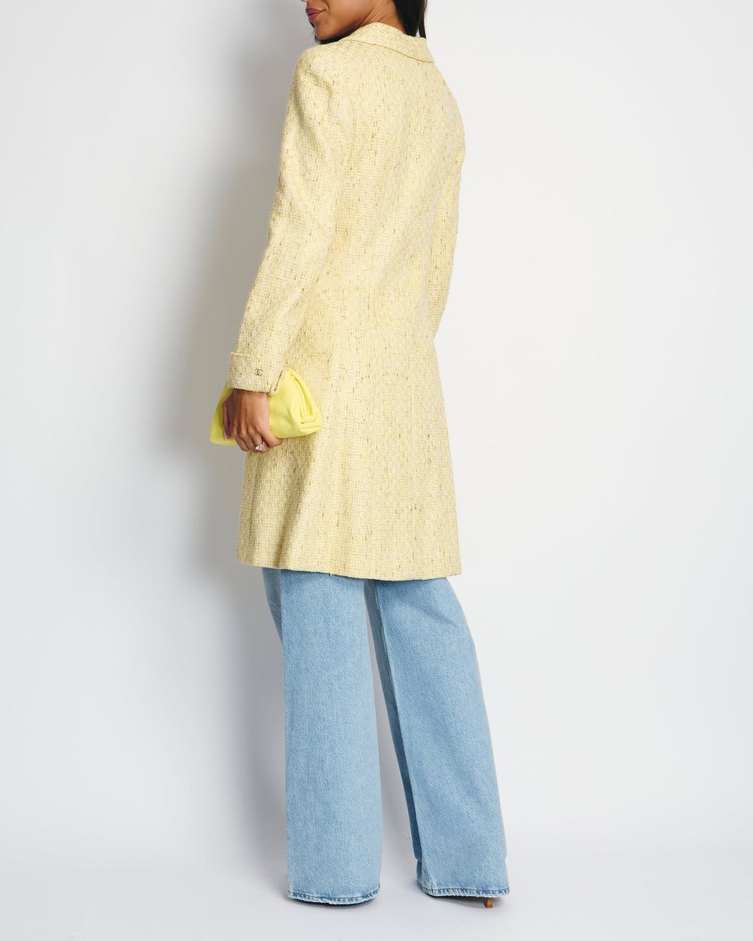 Pearl Street Bags Chanel 01C Yellow Tweed Coat with Zip Detail FR 38 (UK 10)