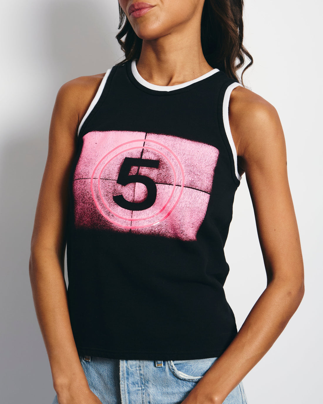 Pearl Street Bags Chanel Black and Pink No5 Tank Top Size FR 34 (UK 6)