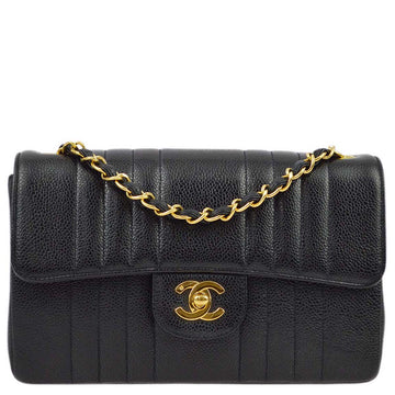Chanel Black Caviar Classic Flap Mademoiselle Chain Shoulder Bag