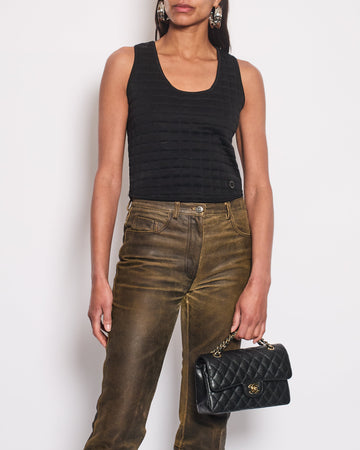 Pearl Street Bags Chanel Black Quilted Cotton Sleeveless Top FR 36 (UK 8)