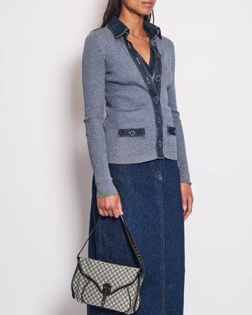 *HOT & RARE* Pearl Street Bags Chanel 07P Blue Sleeveless Top and igan Set with Denim Detail and CC Buttons Size FR 36/38 (UK 8/10)