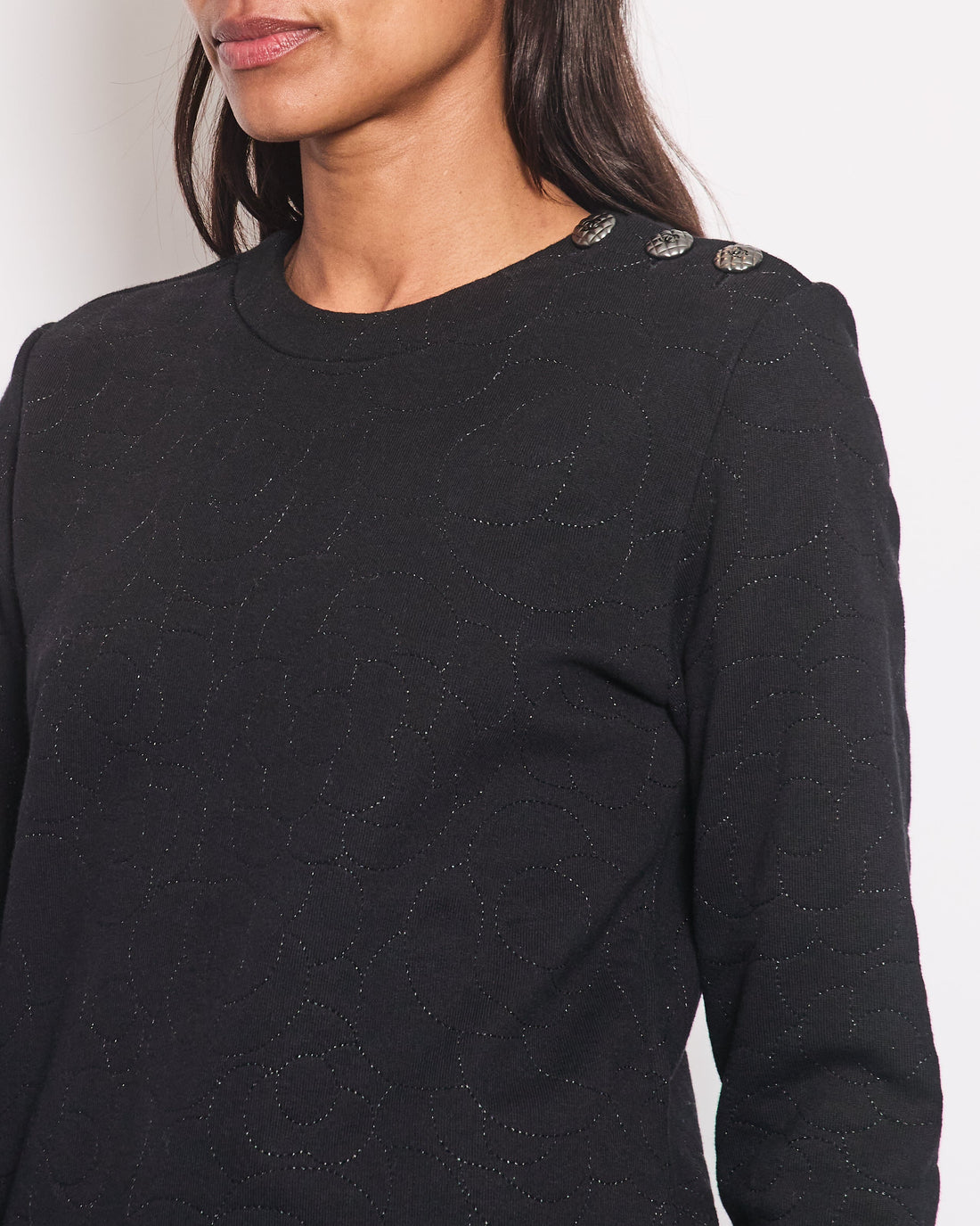 Pearl Street Bags Chanel Black Jumper with Camelia Detail and Silver CC Buttons Size FR 34 (UK 6)
