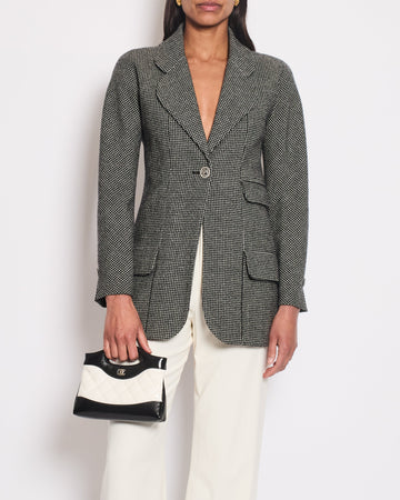 Pearl Street Bags Chanel 14/C Single Breasted Long Line Jacket with Pocket Detail Size FR 34 (UK 6)