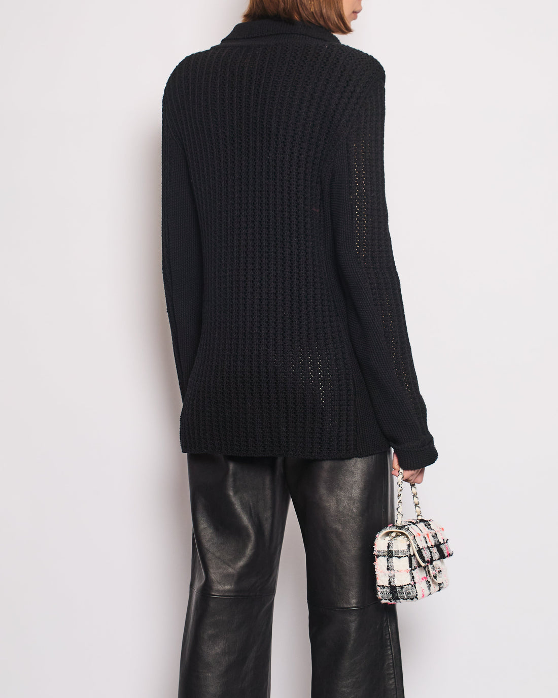 Pearl Street Bags Chanel Black La Pausa Knit igan with Logo Buttons Details Size FR 38 (UK 10)
