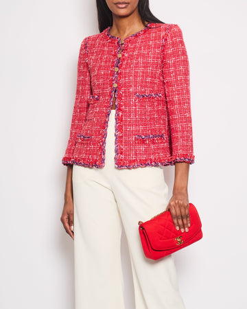 *HOT* Pearl Street Bags Chanel 06P Strawberry Red Tweed Jacket with Gold CC Buttons & Back Split Details Size 38 (UK 10)