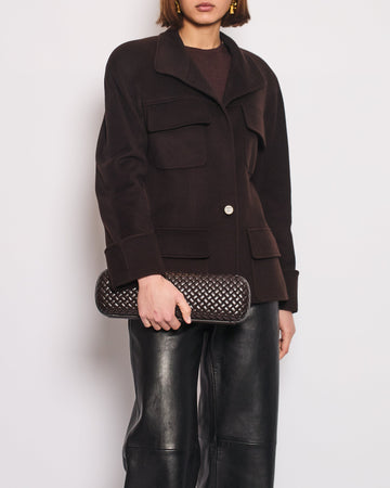 Pearl Street Bags Chanel 98A Brown Cashmere Coat With Shoulder Pads and Pocket Details FR 42 (UK 14)