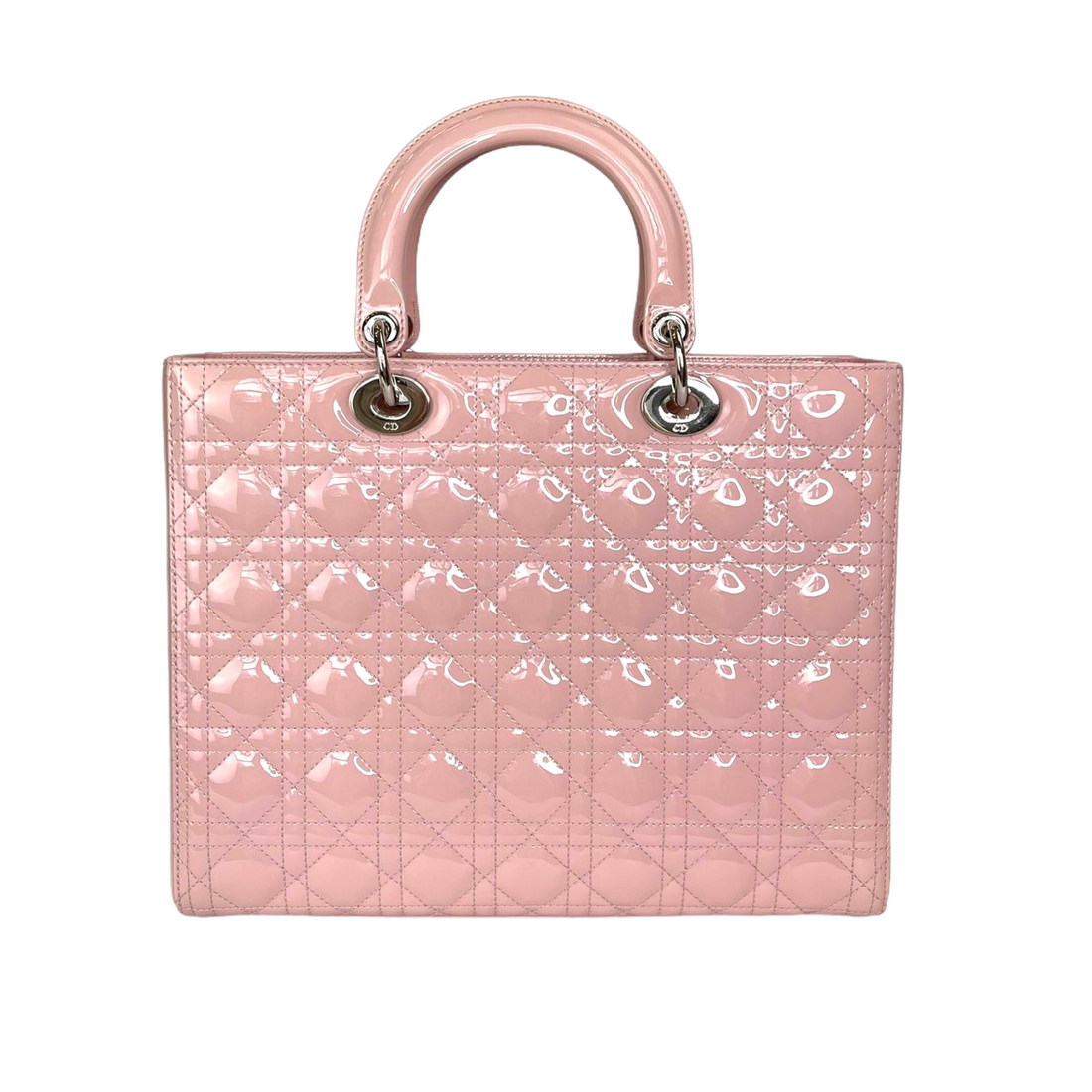 Lady Dior Large New 1:1 Repl Quilted in Pink with SHW