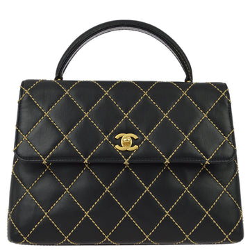 Chanel Black Calfskin Wild Stitch Handbag