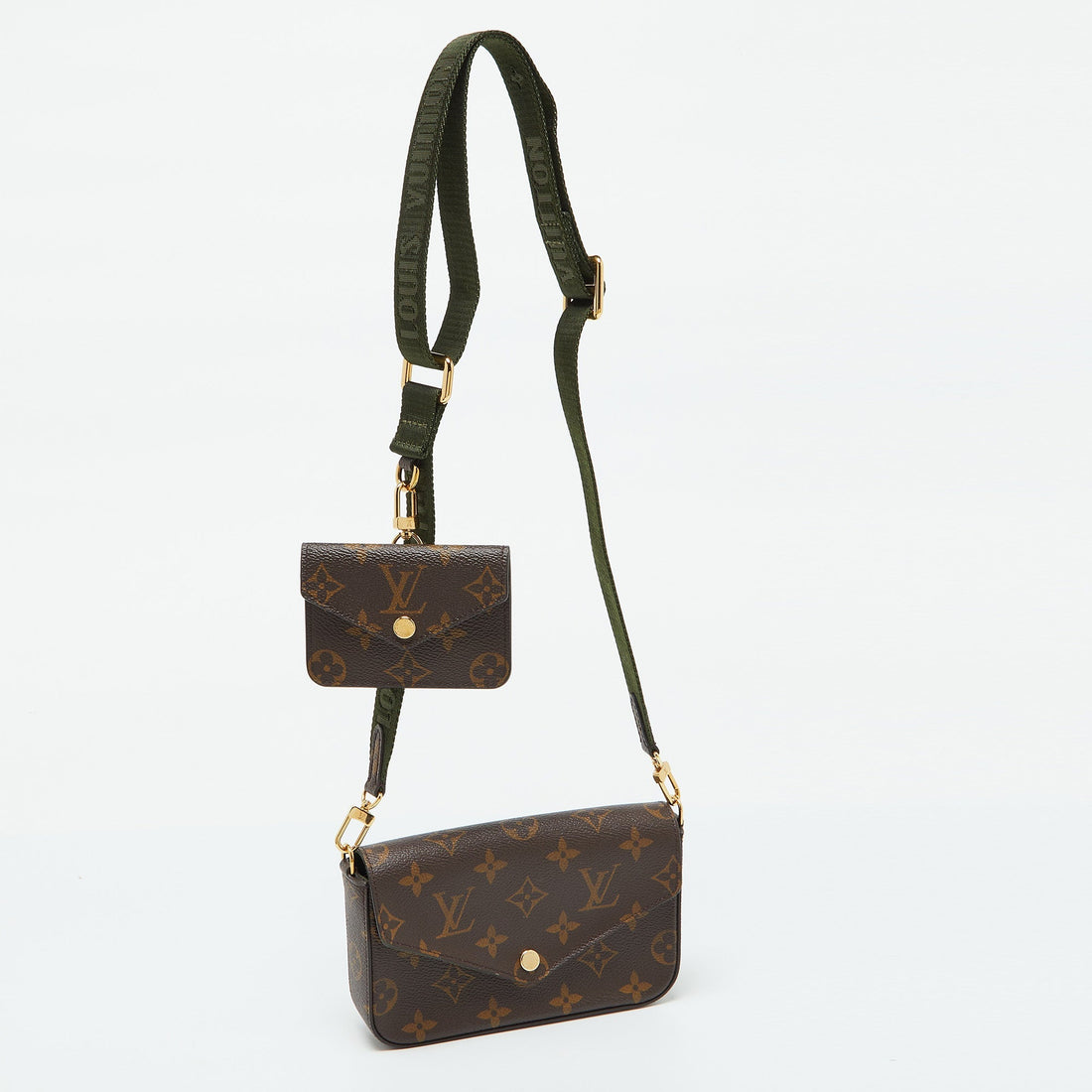 Louis Vuitton Khaki Monogram Canvas F&eacute;licie Strap & Go Bag