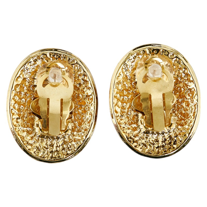 Chanel  Cocono mark Oval Earring Gold  Ladies Chanel