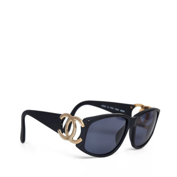 Chanel Cocono mark Gold  Wellington un Glasses 02461 Black    CHANEL